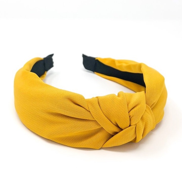 Mustard Yellow Knotted Headband | Hair Accessories - Picture 2 of 3